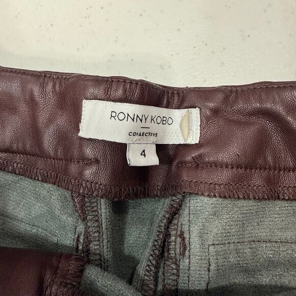 Ronny Kobo Faux Leather Wide Leg Pants Size 4 - Picture 2 of 10